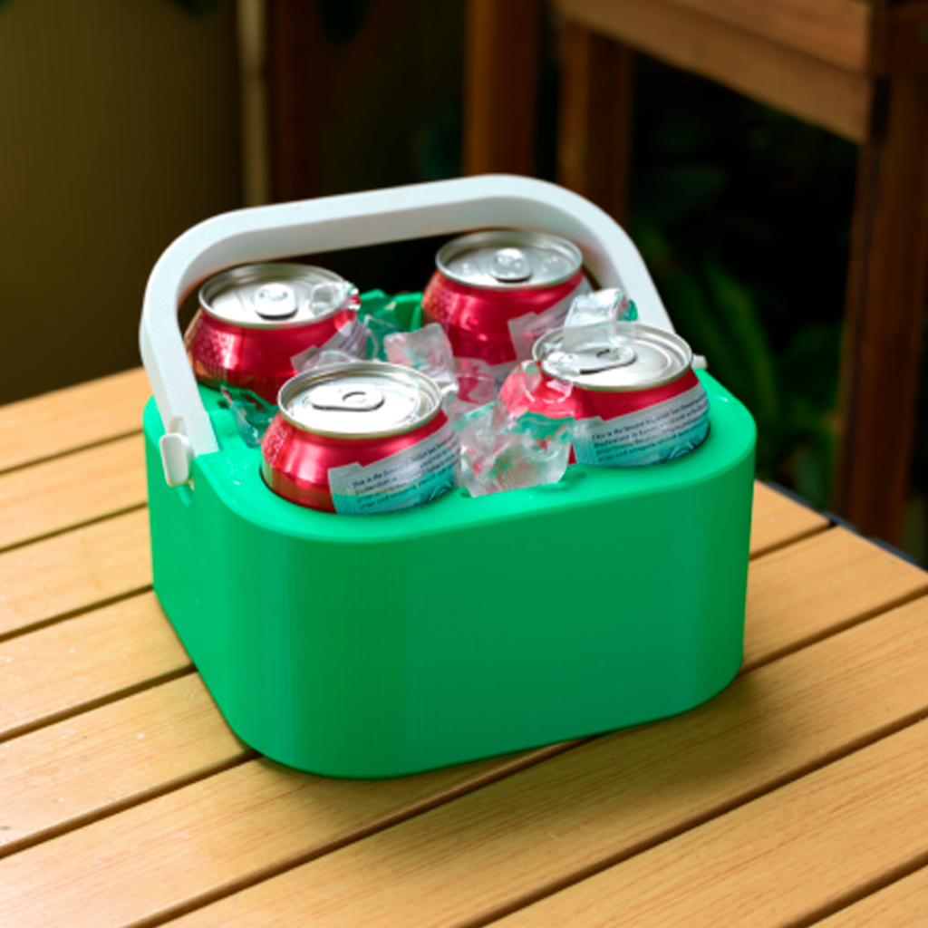 Caixa pequena de isopor com alça impressa em 3D por filamento PETG HF Bambu Lab